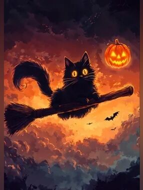 Custom Fridge Magnet Black Cat Halloween Home Office Kitchen Decor